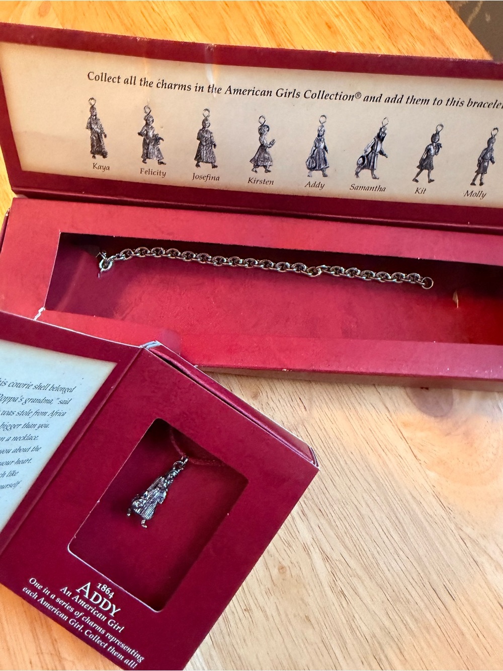 American Girl Addy Bracelet with Silver Addy Charm
